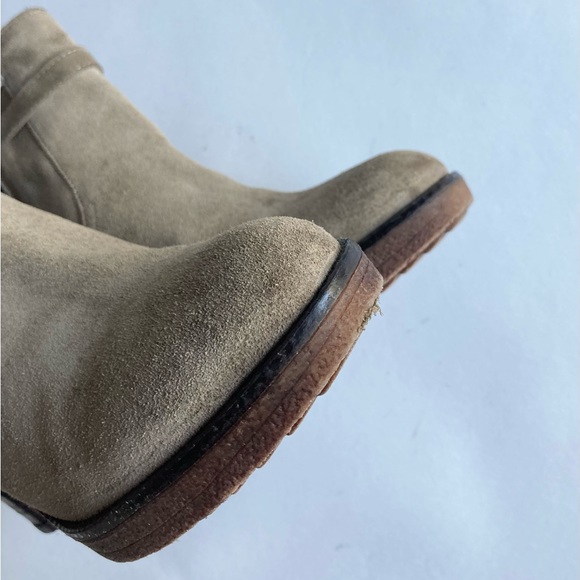 Frau Made in Italy Khaki Genuine Leather Suede Heeled Ankle Boots size 7 - Picture 8 of 15